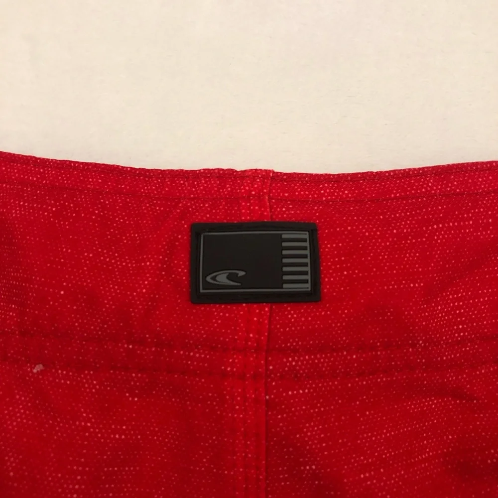O’Neill Patriotic Red White & Blue Striped Board Shorts Swim Trunk Mens Waist 32
